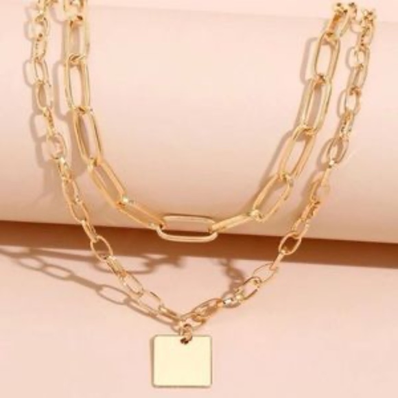 Modern Gold Layered Paperclip Necklace - Picture 5 of 5